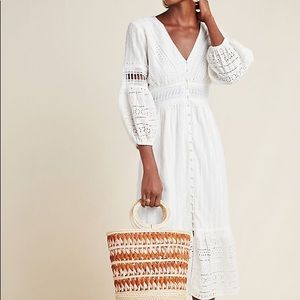 Anthropologie Ebba Eyelet Midi Dress